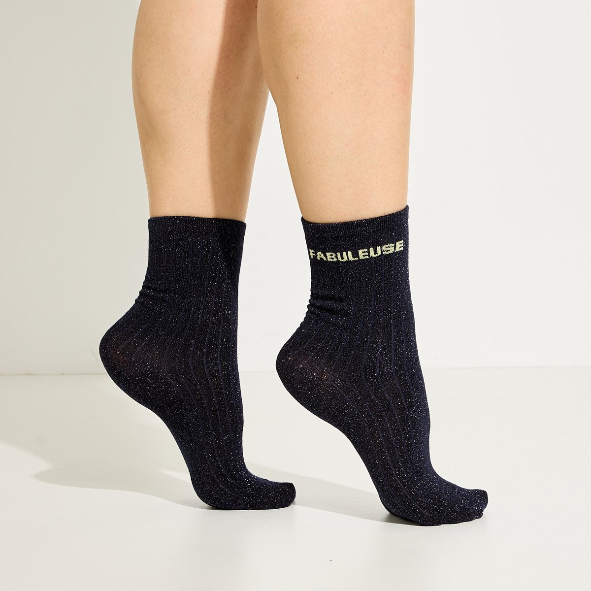 Lot de chaussettes à paillettes bleu marine, GRAIN DE MALICE