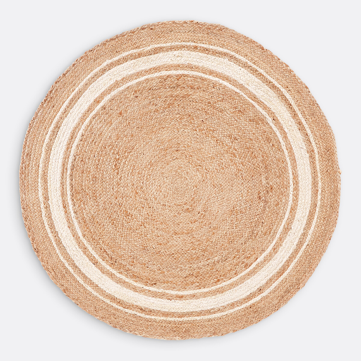 Rond tapijt in jute, Aftas naturel / wit , LA REDOUTE INTERIEURS