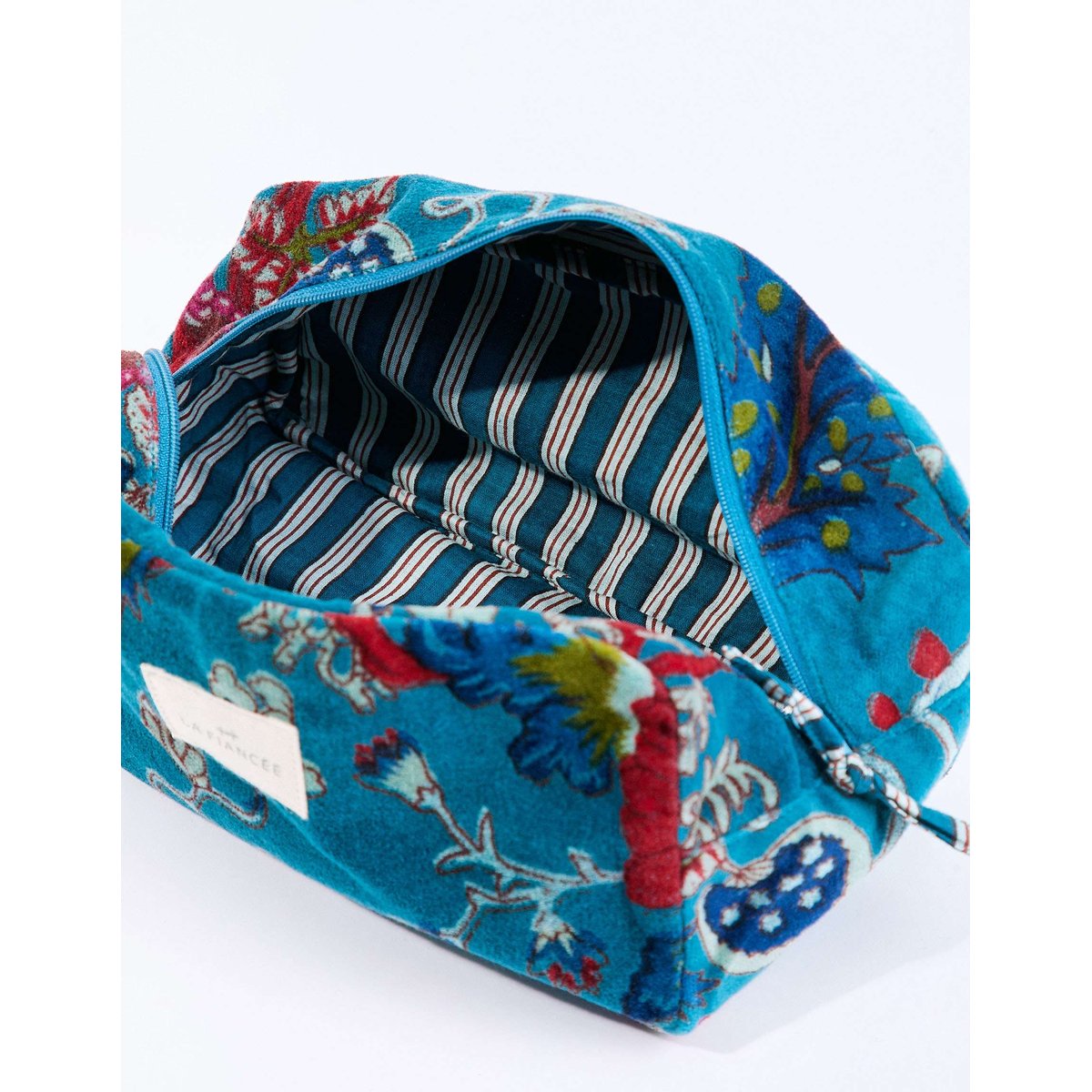 Petite pochette en velours MALI bleu mali, LA FIANCÉE