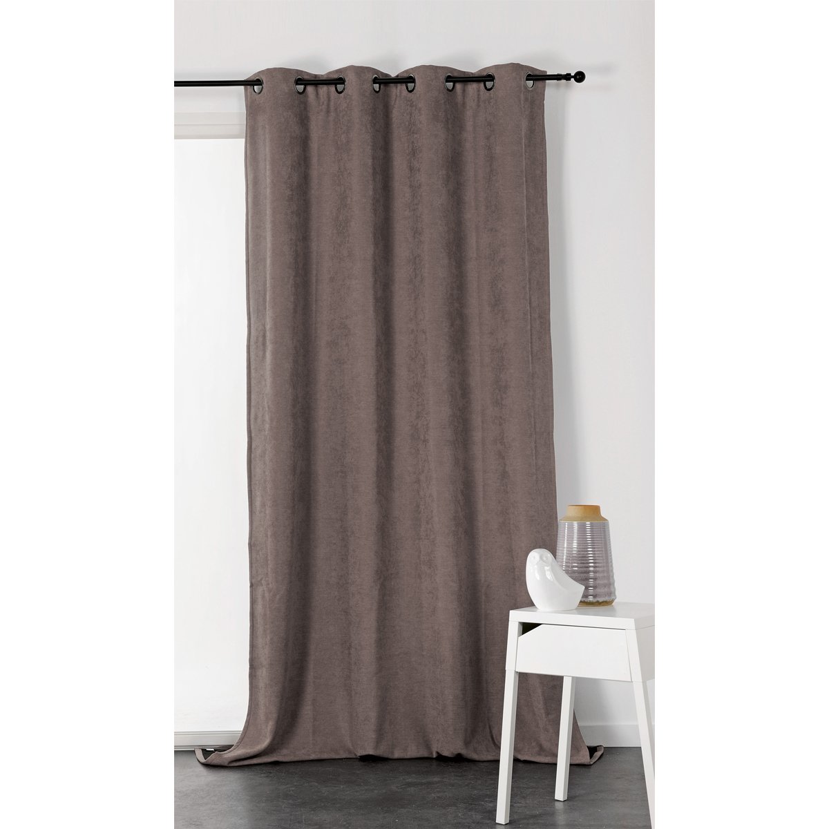 Rideau Alaska isolant et 100 % occultant taupe, LINDER
