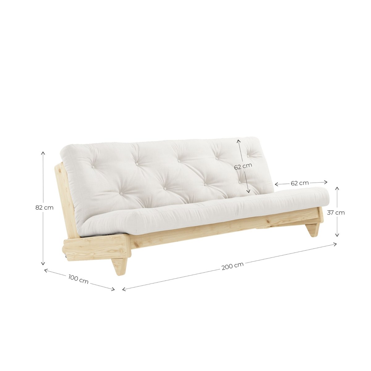 Banquette ajustable en pin massif avec matelas futon - FRESH bordeaux, KARUP DESIGN