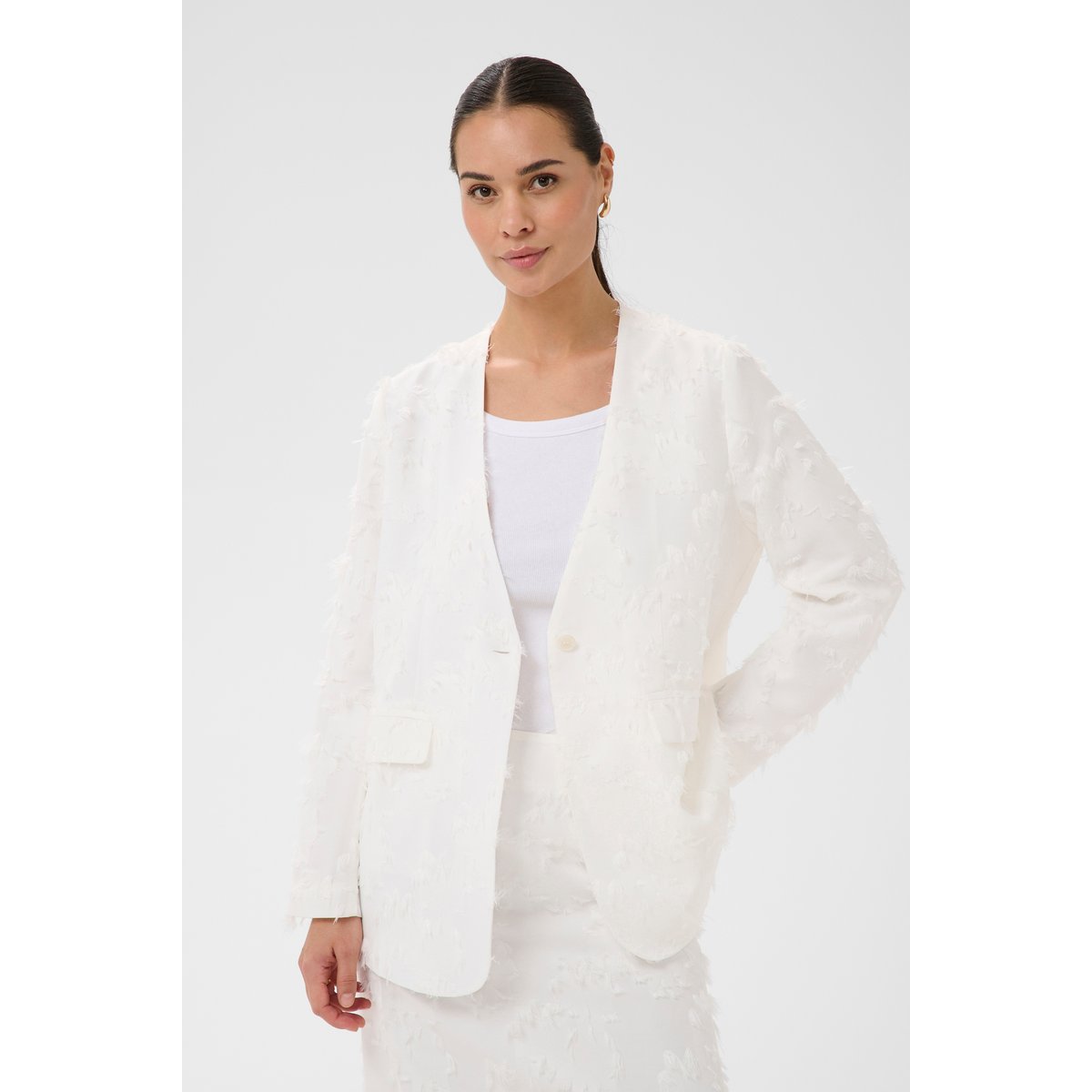 Blazer blanc chalk, KAFFE