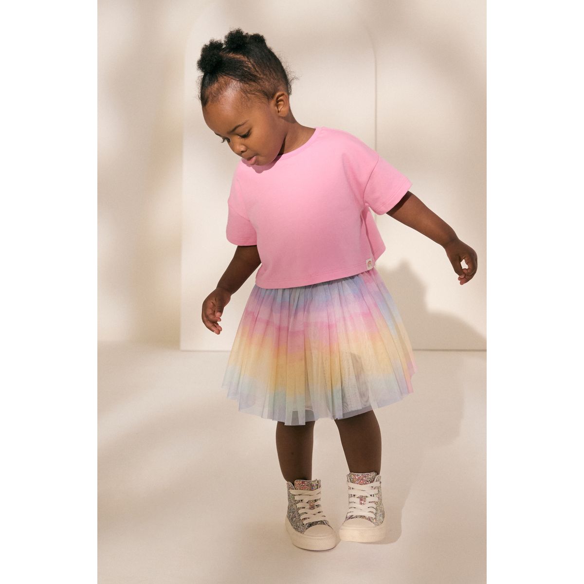Ensemble tutu et haut arc-en-ciel/rose, NEXT