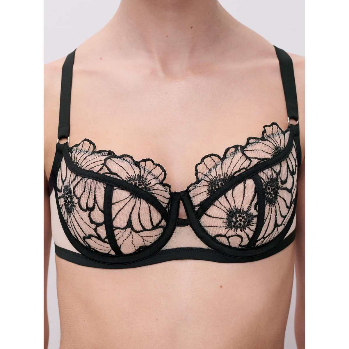 Soutien-gorge corbeille LUSH noir / rose pâle, CHANTELLE PULP