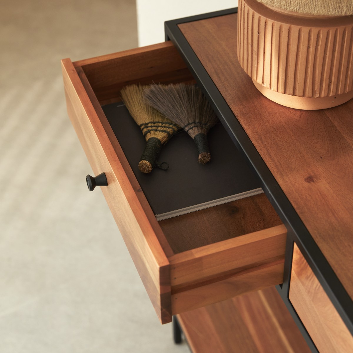 Console en Acacia massif, AGRA naturel, TIKAMOON
