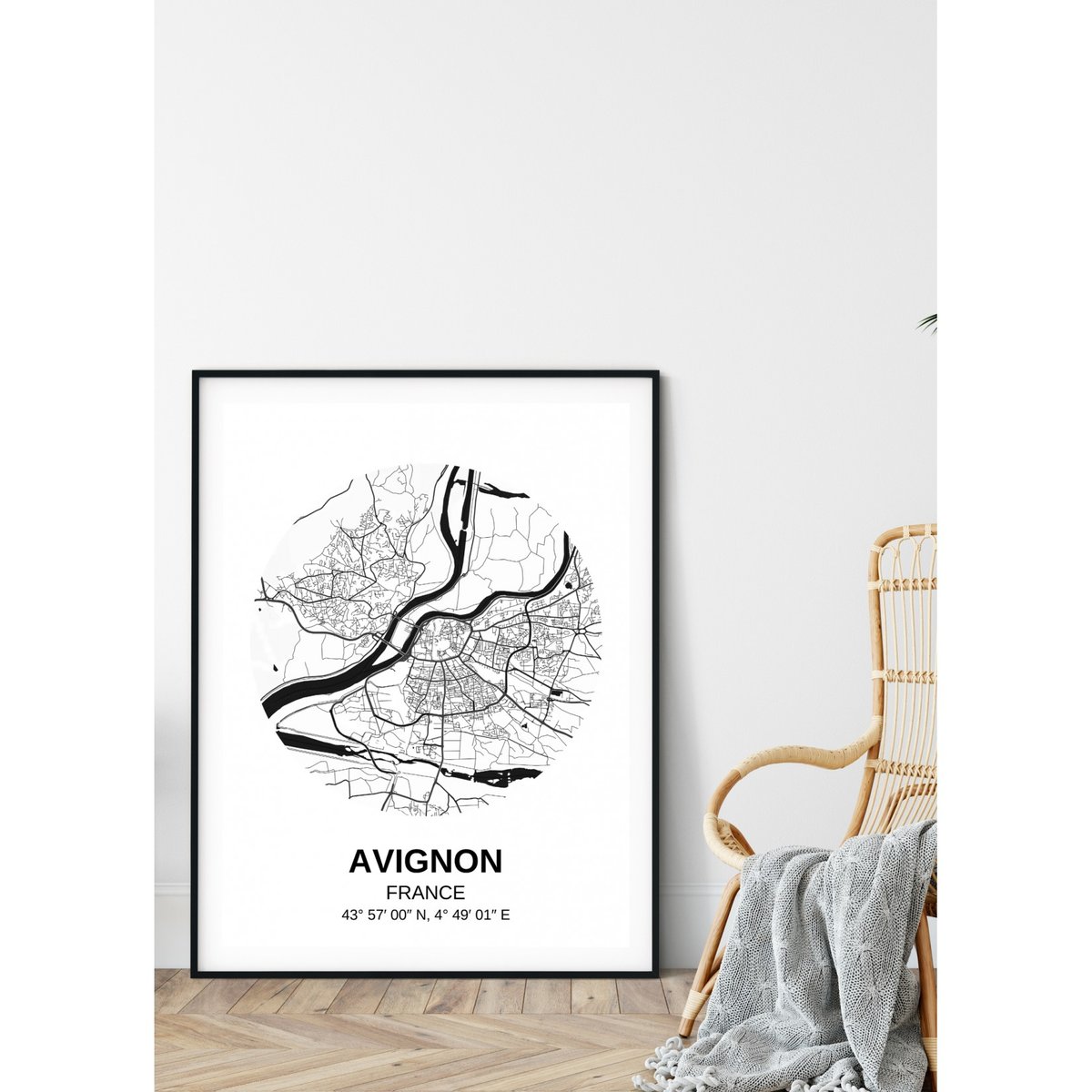 Affiche Carte Avignon blanc, L'AFFICHERIE