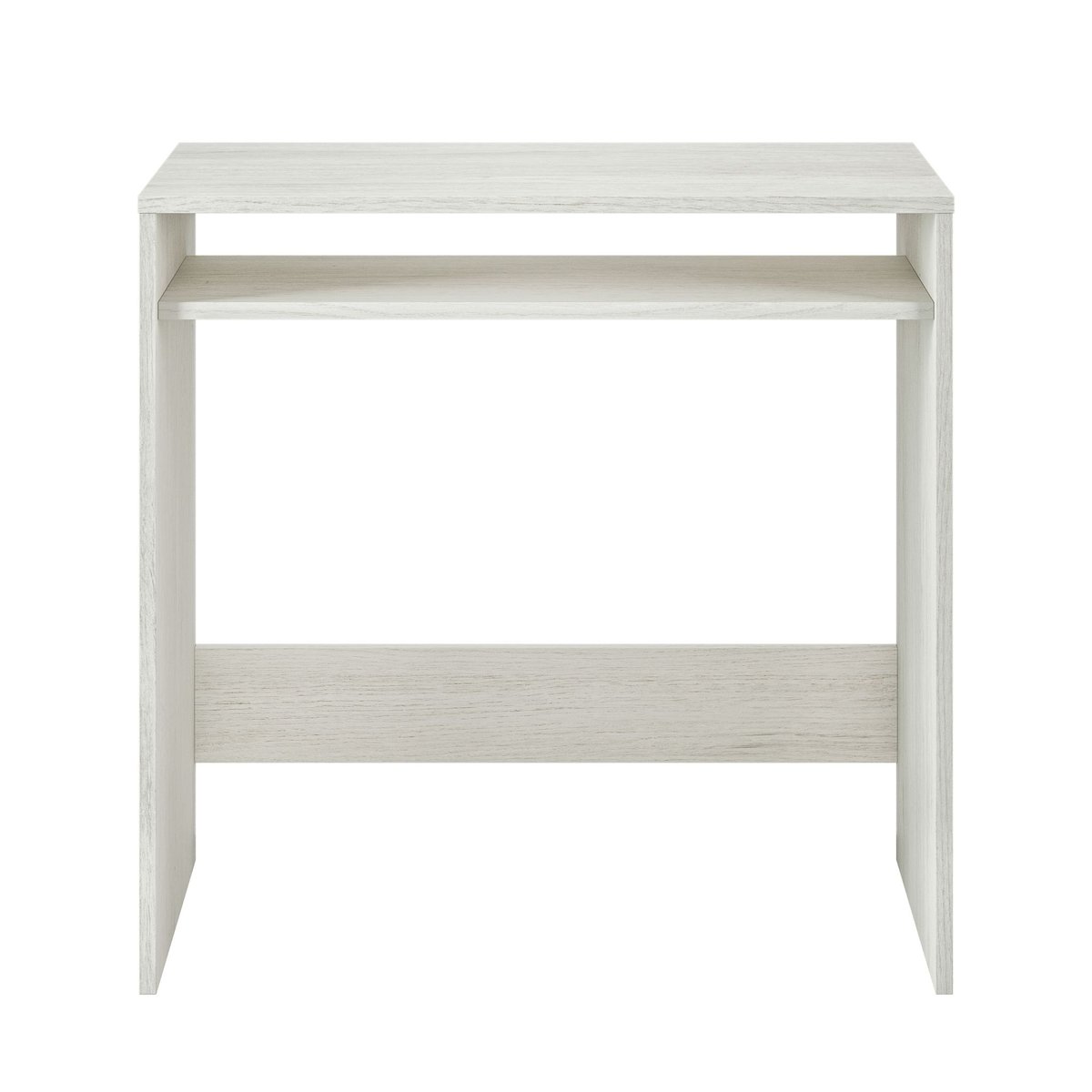 Bureau en bois avec tablette fixe blanc, TERRE DE NUIT