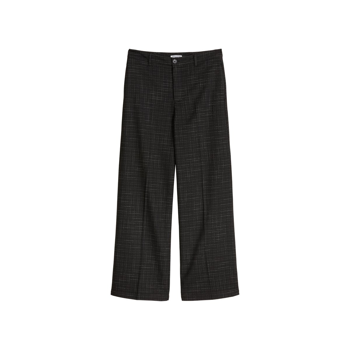 Pantalon sur mesure à carreaux en mélange polyester-viscose noir, MARC O’POLO DENIM