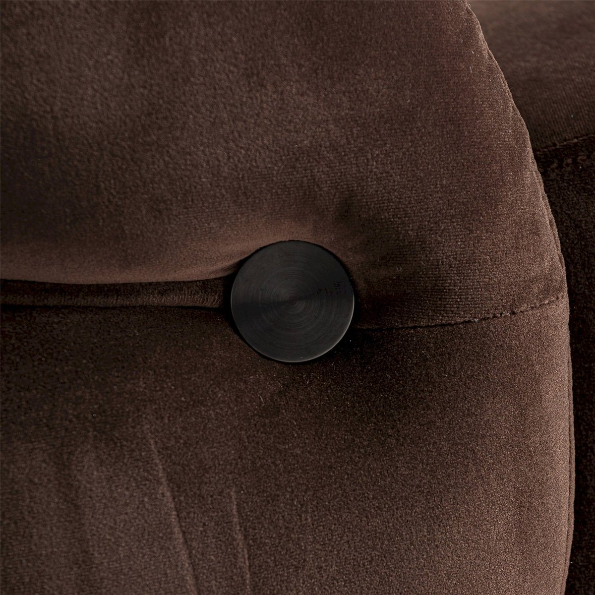 Fauteuil contemporain en velours chocolat, RECOLLECTION