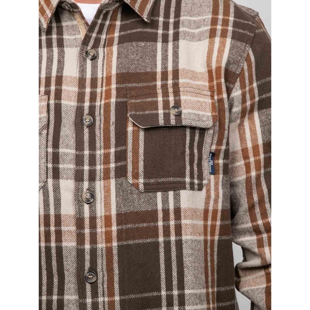 Surchemise Manches Longues Carreaux Zacareu marron, RITCHIE