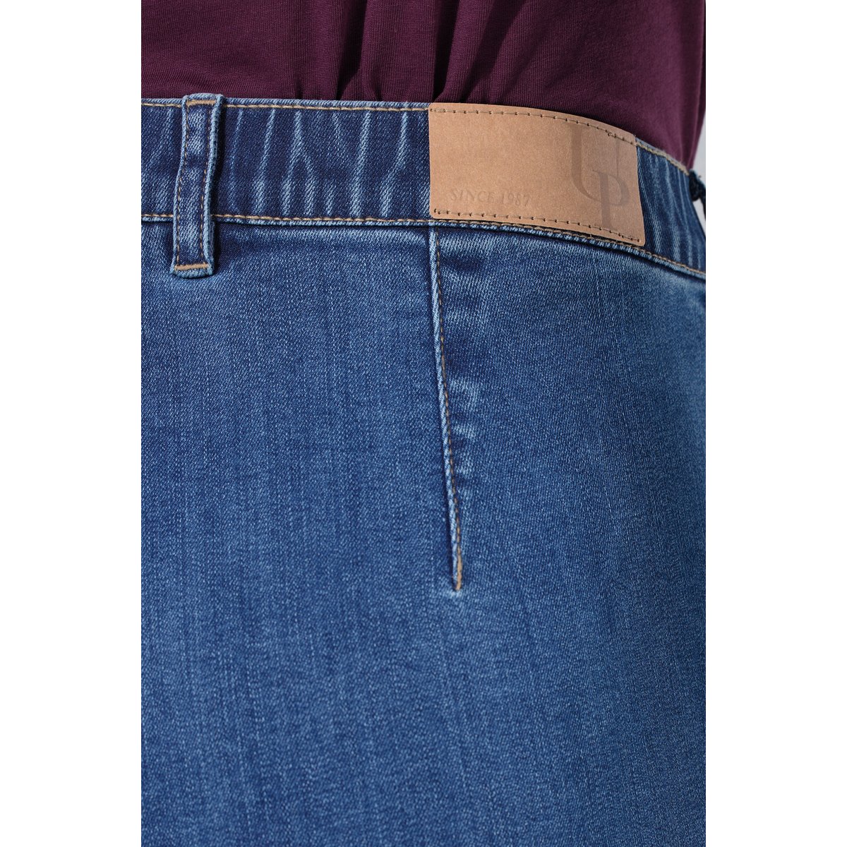 Jean Mony jambe large, poches zippées bleu jean, ULLA POPKEN
