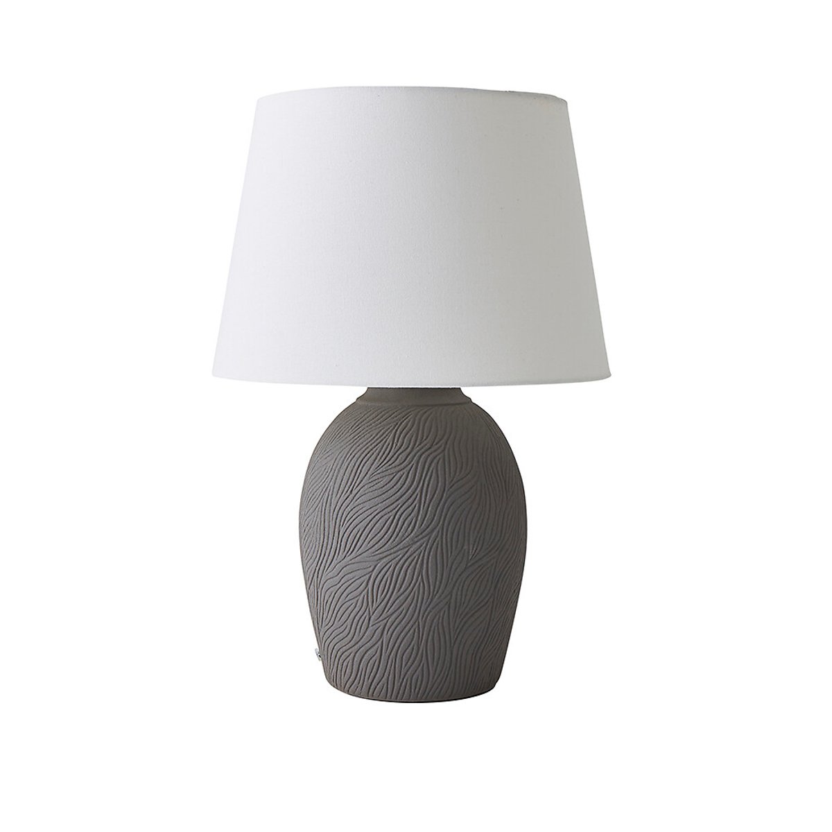 Claudette Etched Hand Finished Ceramic Table Lamp with Linen Tapered Shade grey, SO'HOME