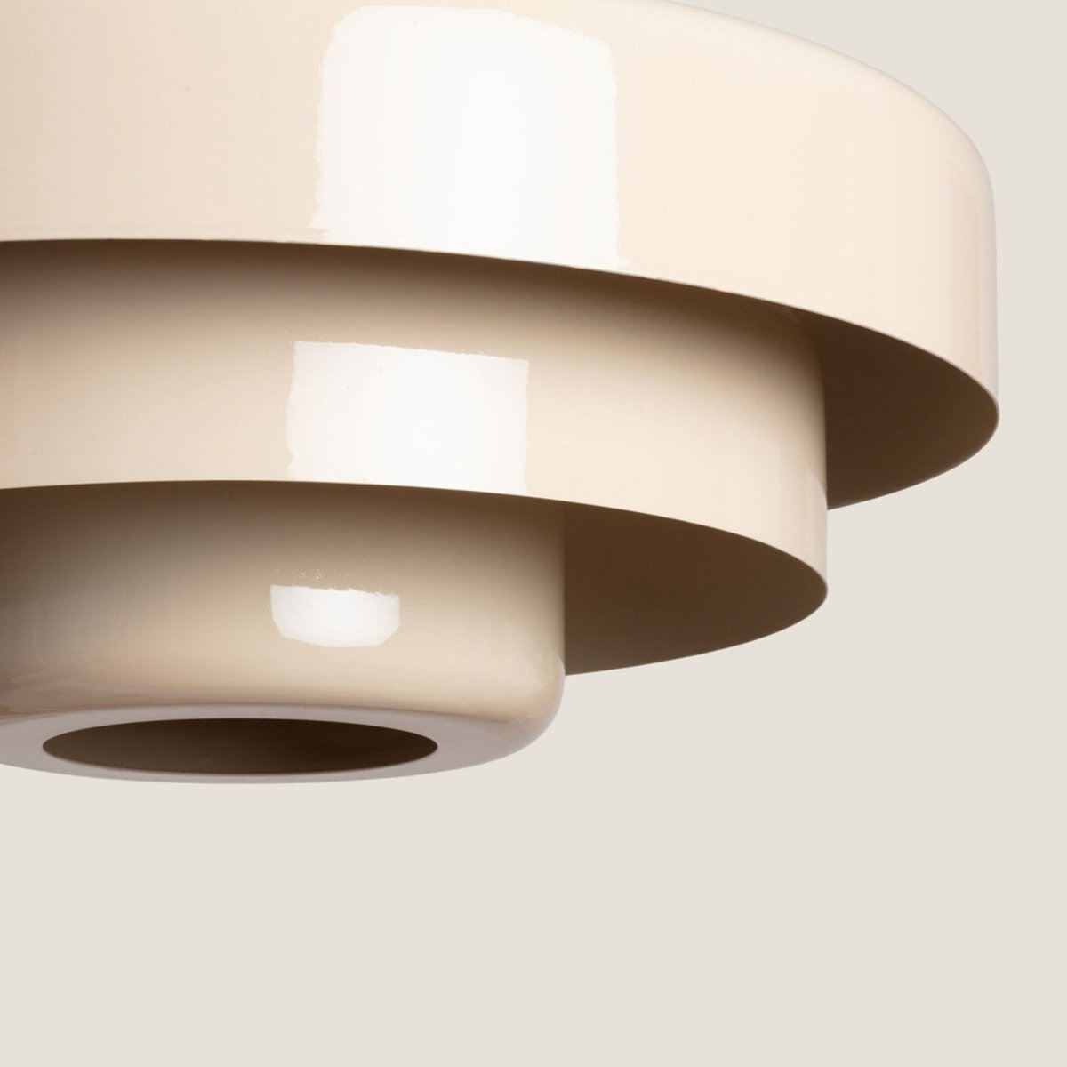 Suspension ronde en métal finition brillant 35cm- SAMMY beige, DRAWER