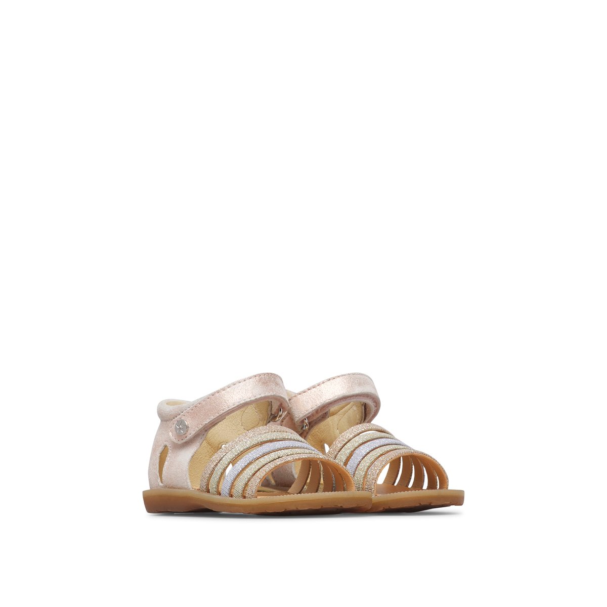 Sandales en cuir RUBINO rose poudré-multicolore, NATURINO