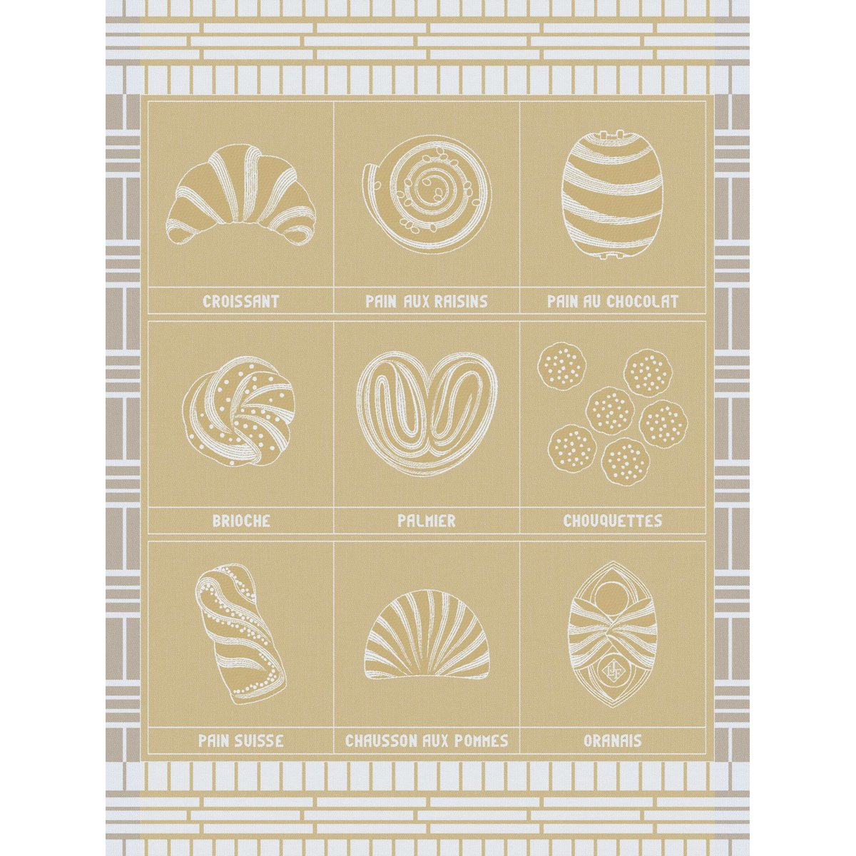 Torchon Haute Viennoiserie Coton crème, LE JACQUARD FRANCAIS