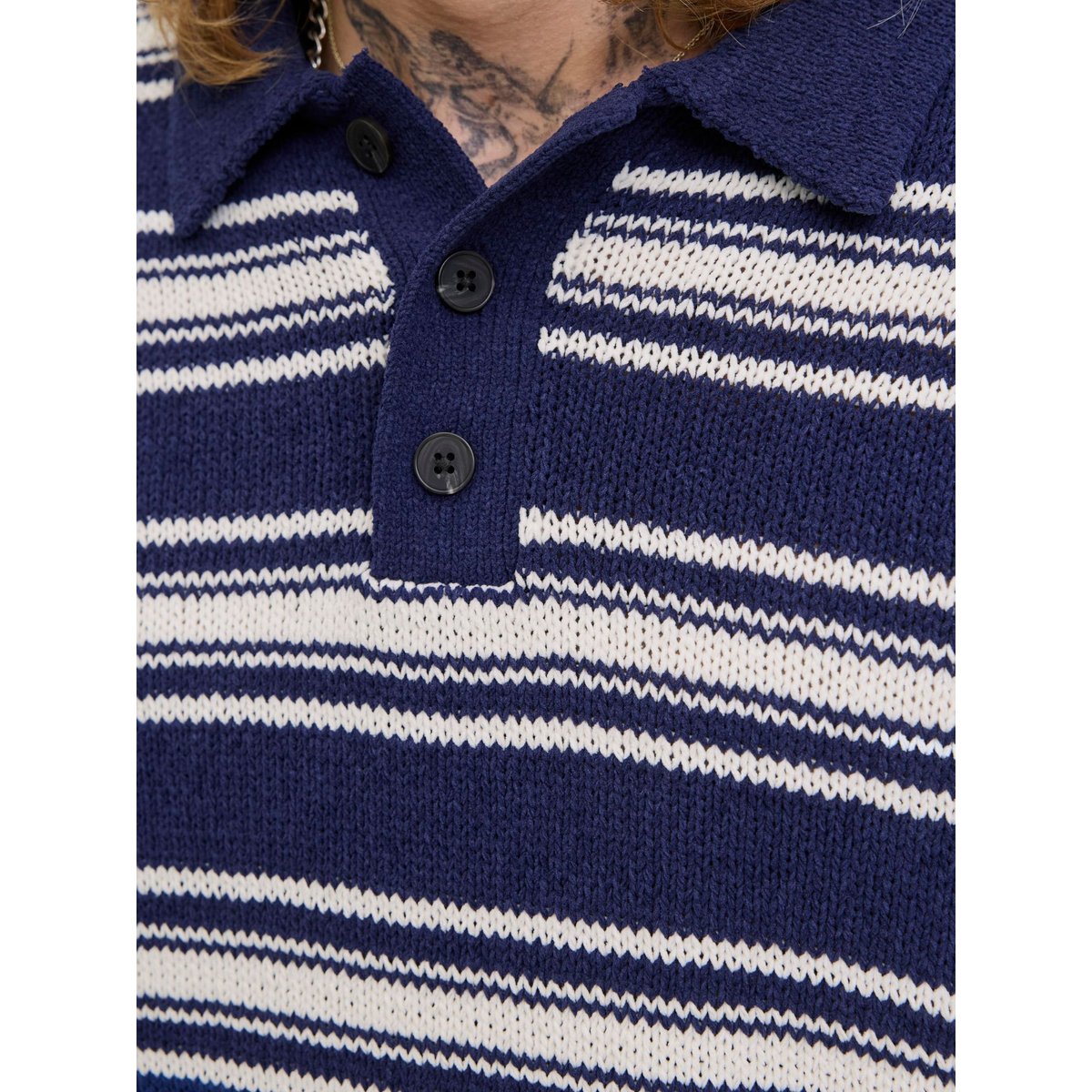 Polo Tricoté bleue - ocean cavern 1, JACK & JONES
