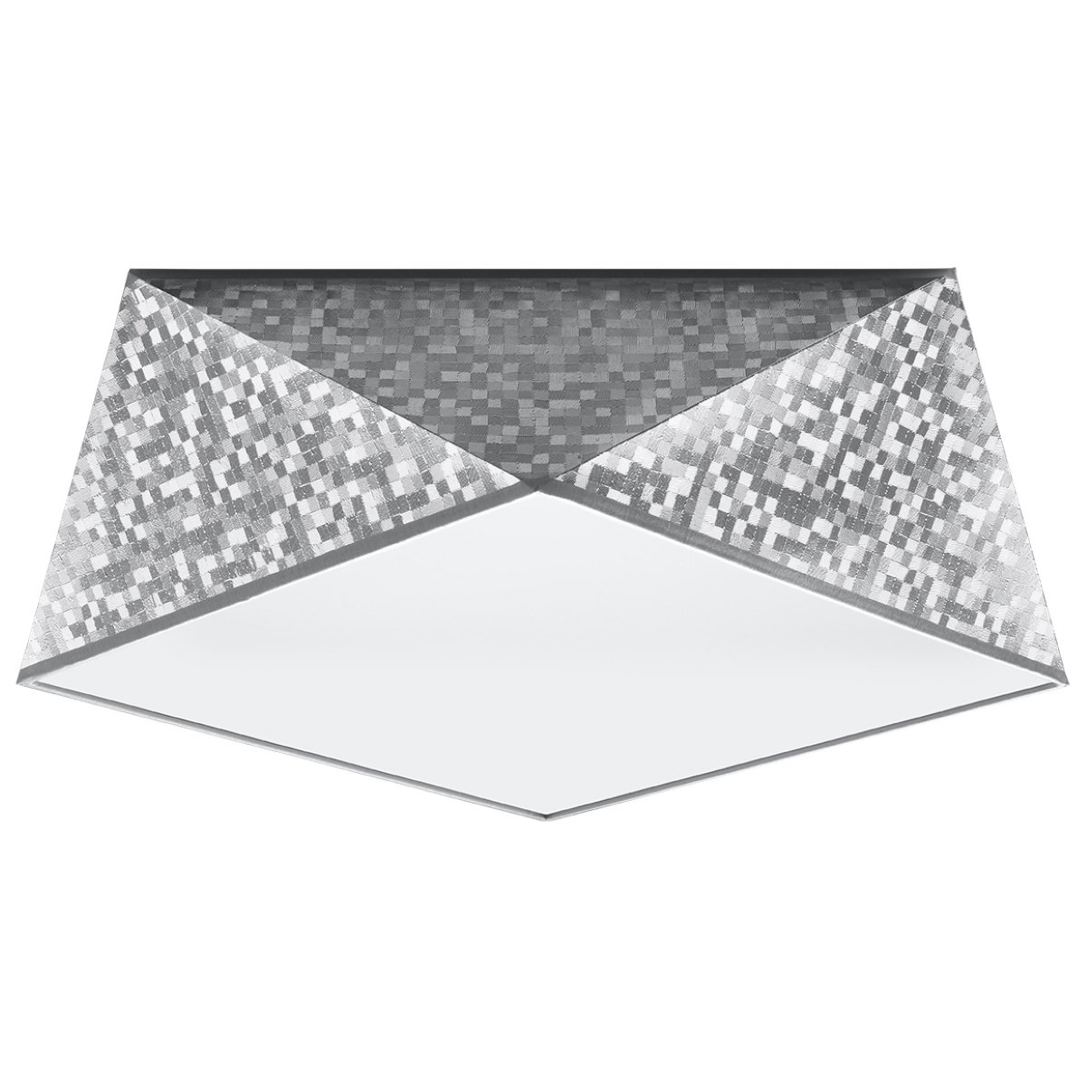 Plafonnier PVC Argent E27 2 Hexa gris, EDEN