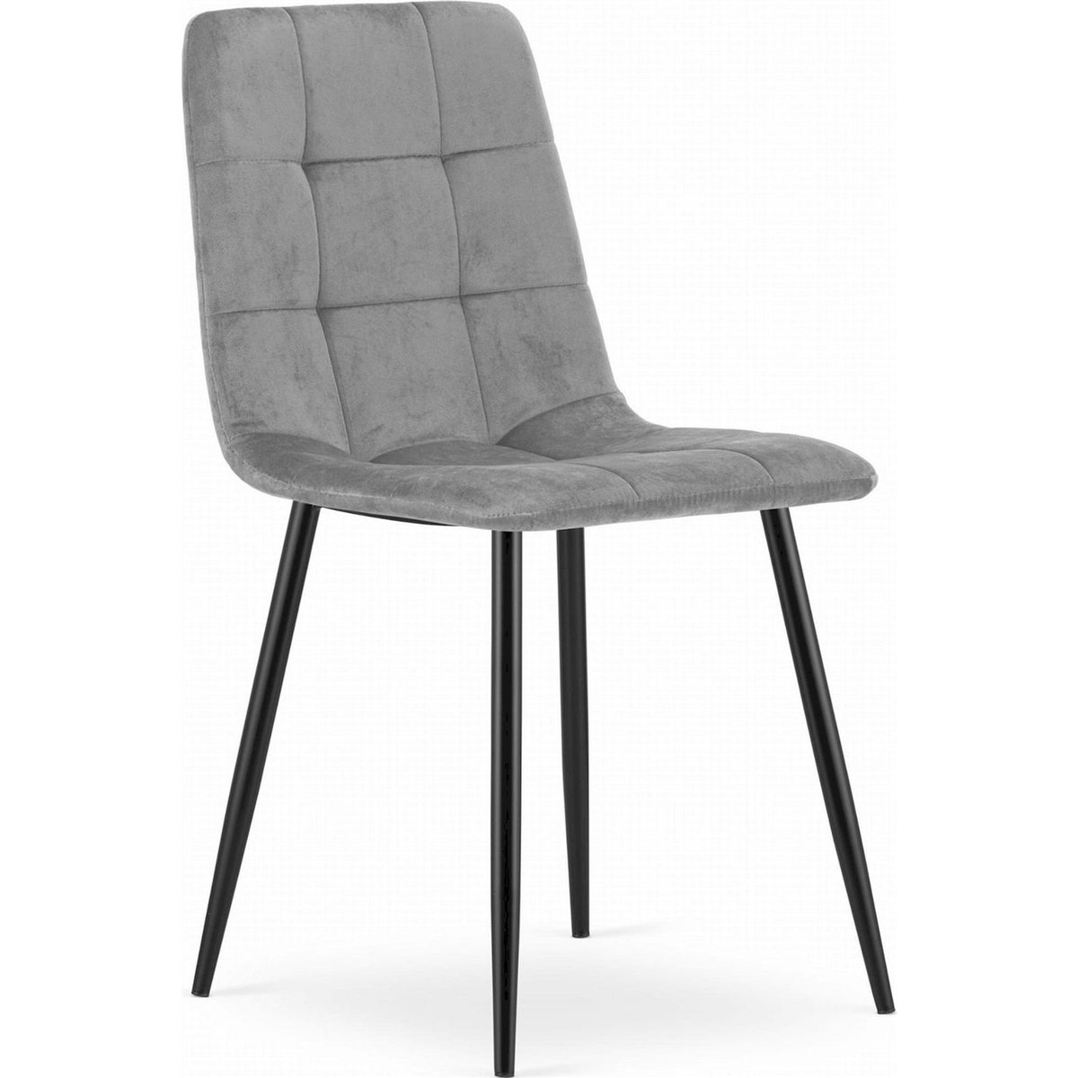 Chaise rembourrée velours collection KARA gris velours, RECOLLECTION