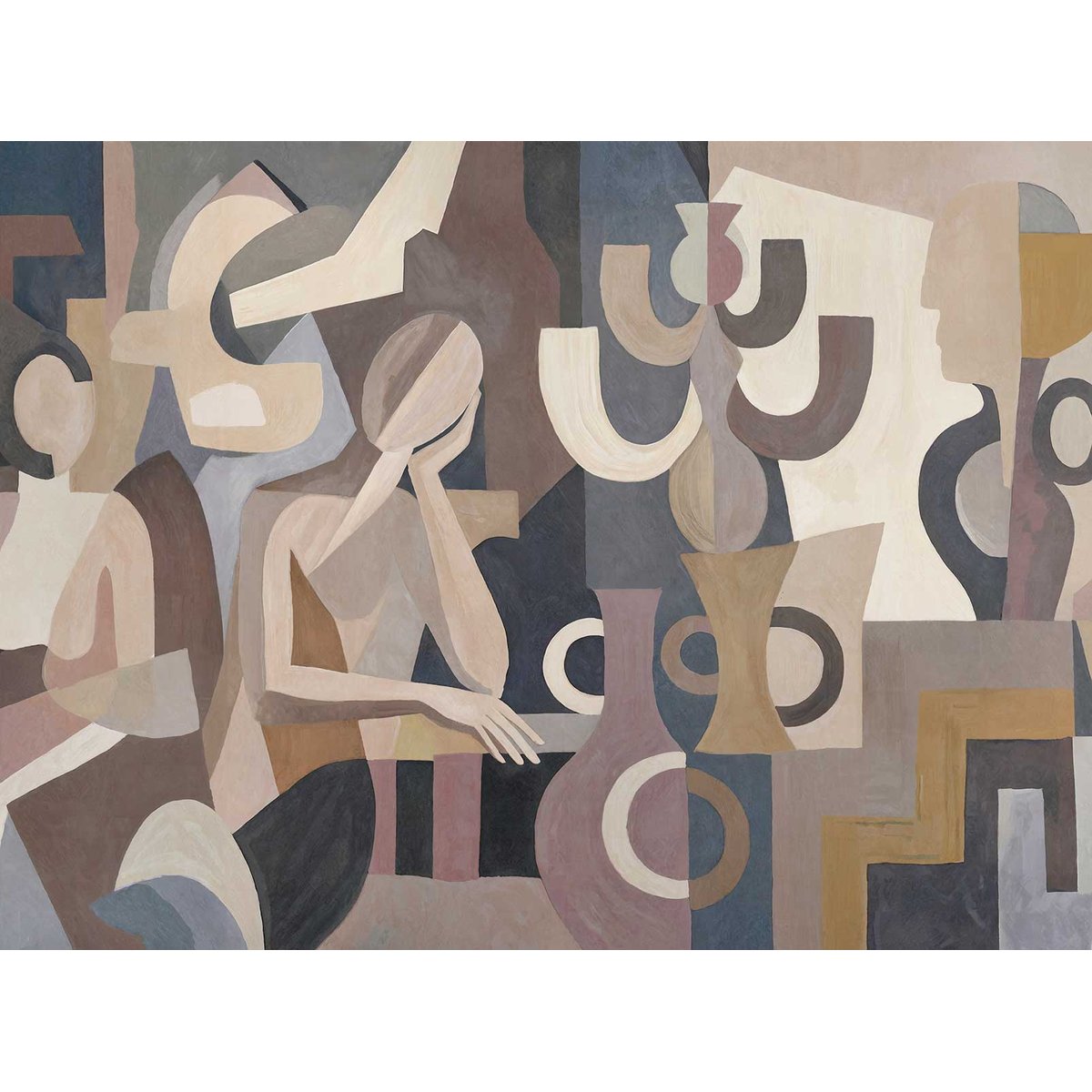 Papier peint Harmonie des Muses bleu, HEXOA