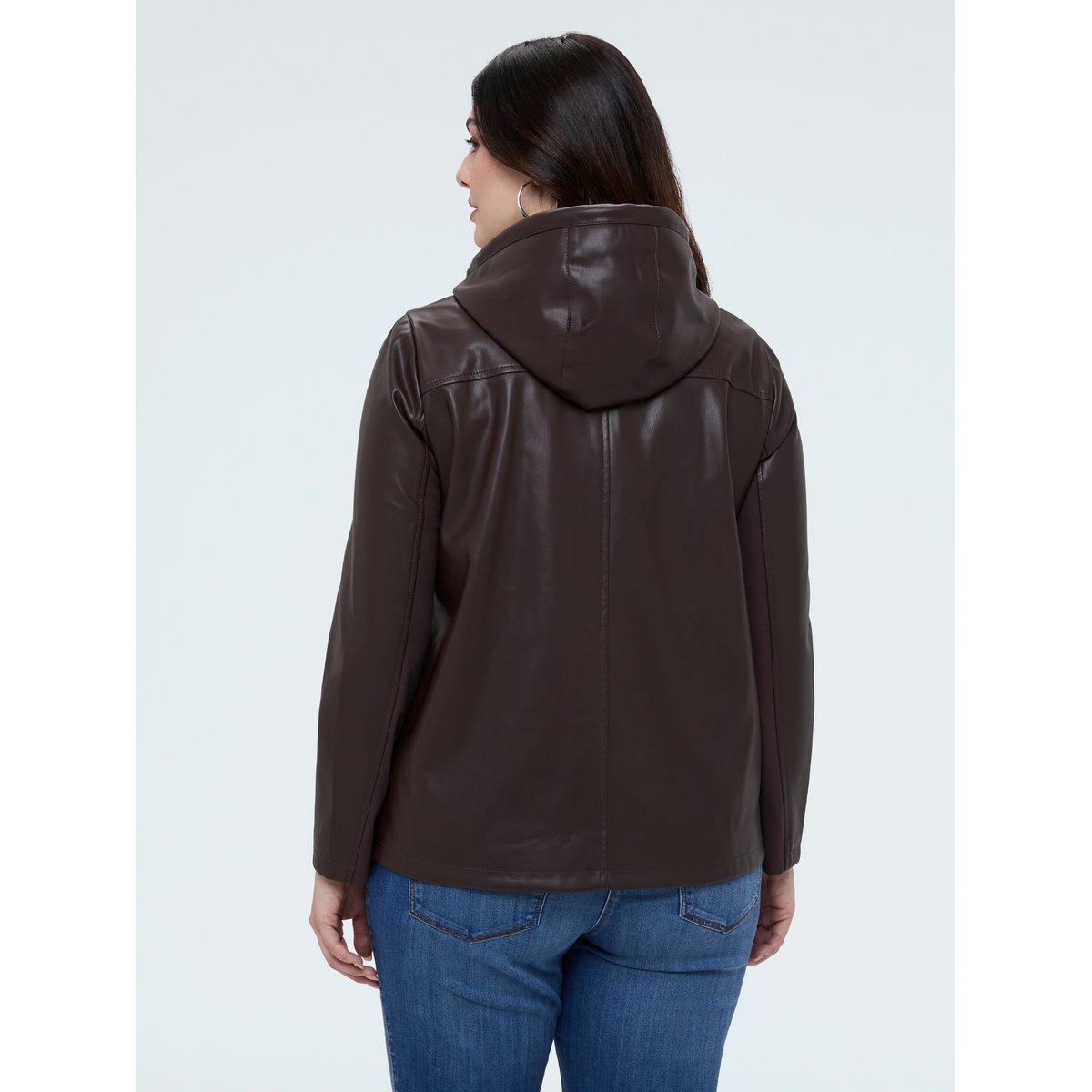 Veste biker avec capuche marron, FIORELLA RUBINO