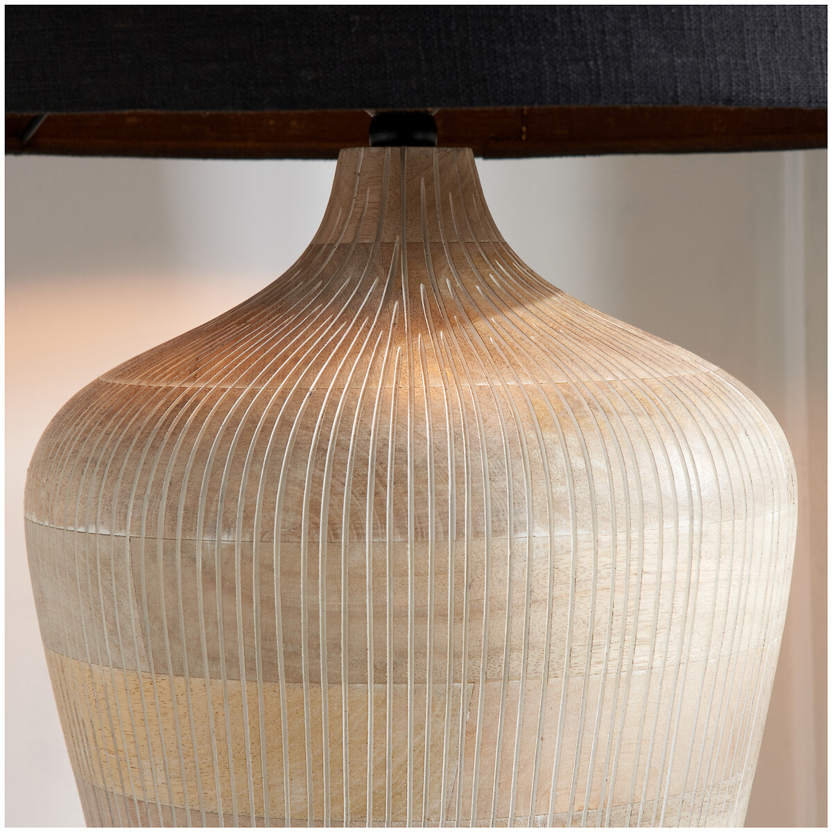 Thompson Textured Wood Table Lamp Base in White Wash white, ÉDITÉ