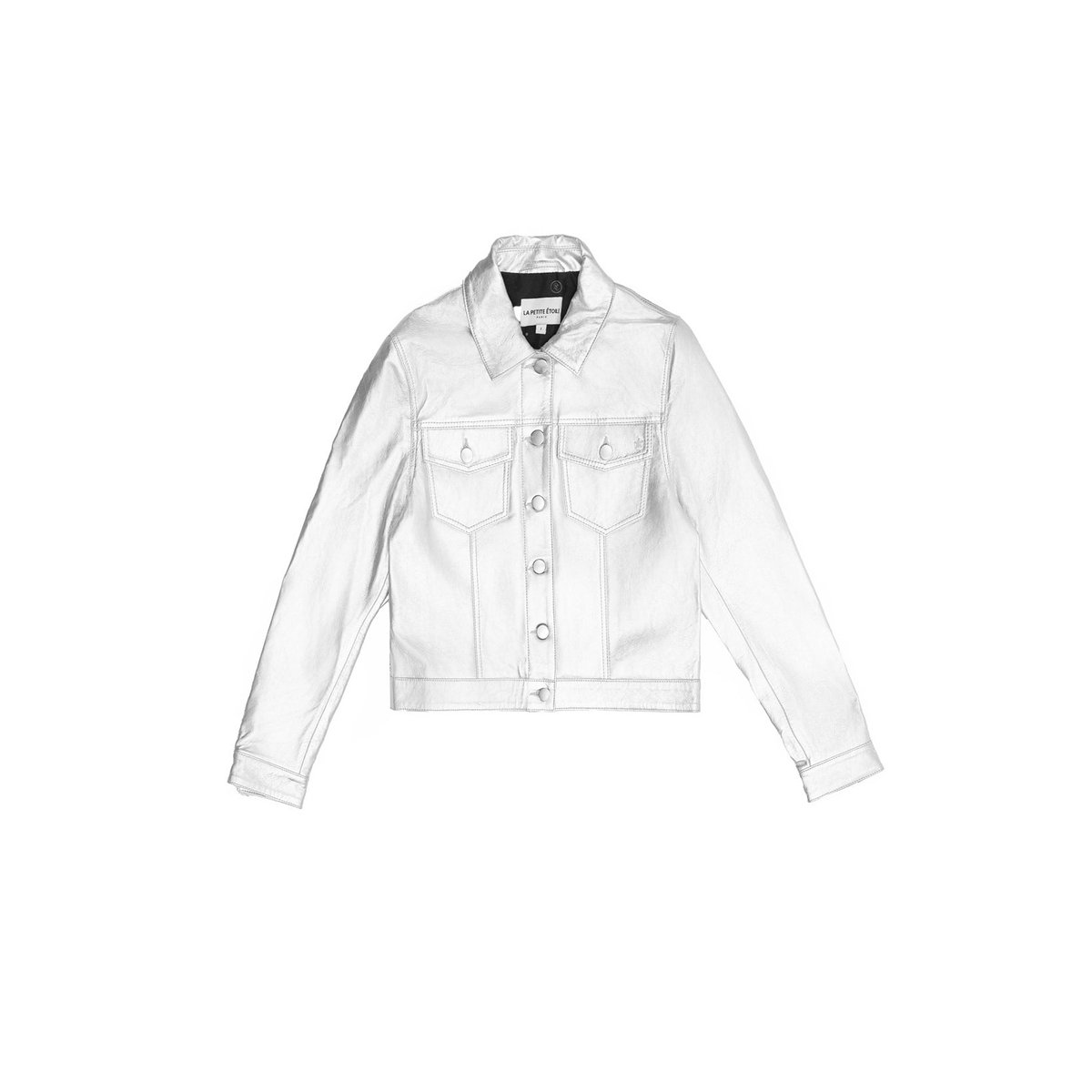 Veste col chemise uni FERENA 69-argent, LA PETITE ETOILE