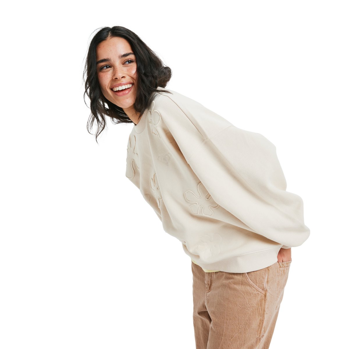 Sweat PLEASE PLEASE. beige parchment, ROXY
