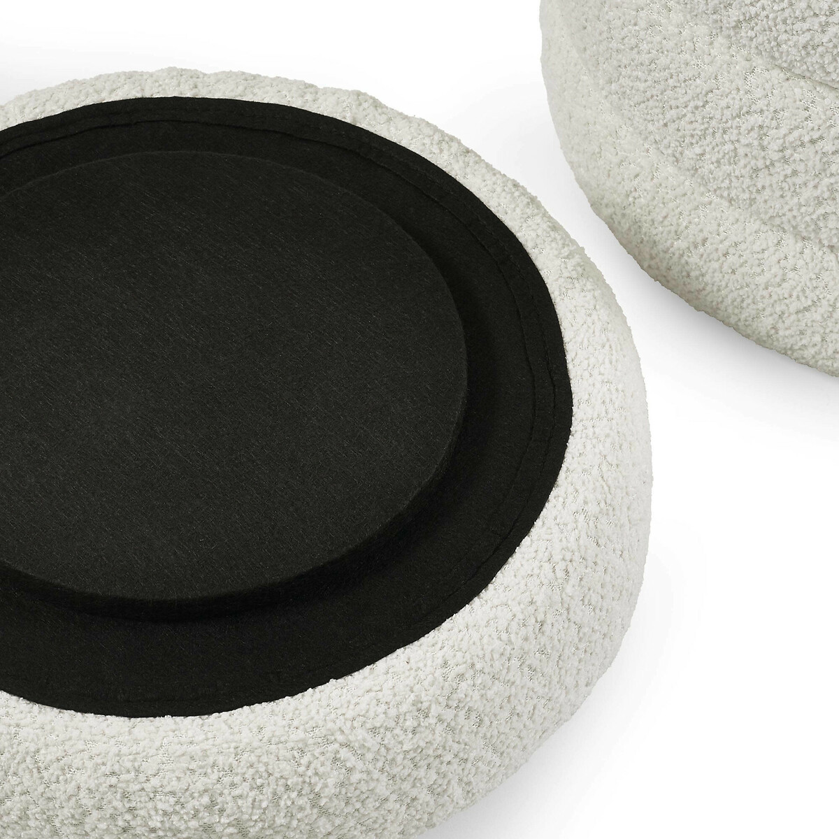 Celes Bouclé Curve Upholstered Storage Stool ivory, SO'HOME