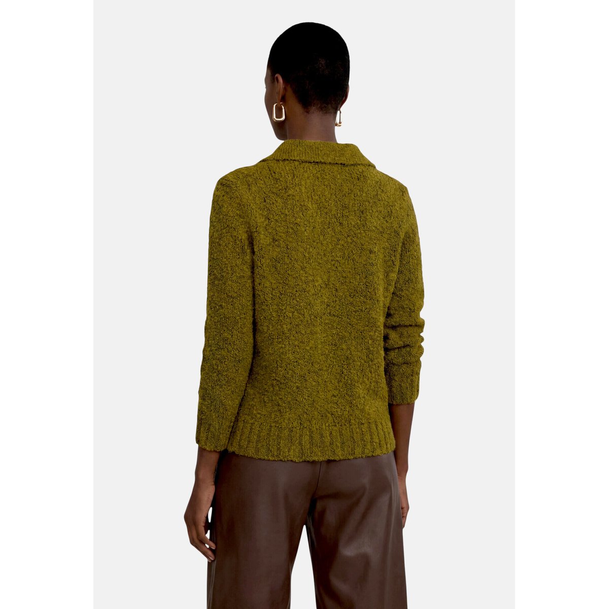 Pull-over en maille à col fir green, ZERO