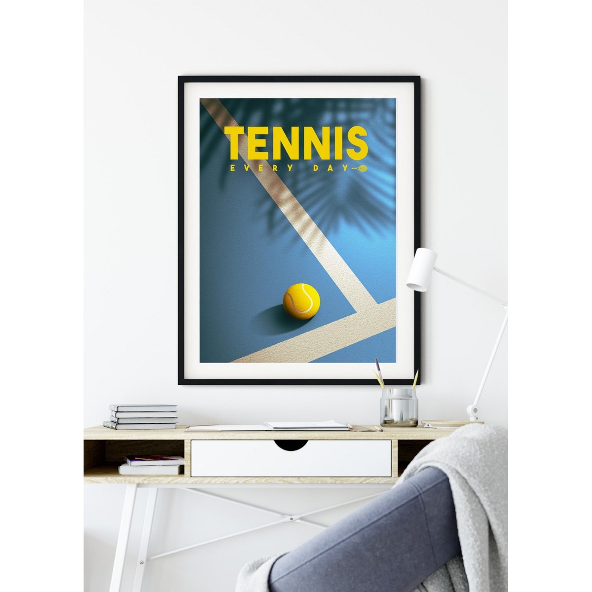 Affiche 'Tennis' blanc, L'AFFICHERIE