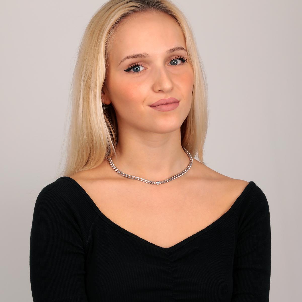 Collier en acier et cristaux INCONTRI argent, MORELLATO