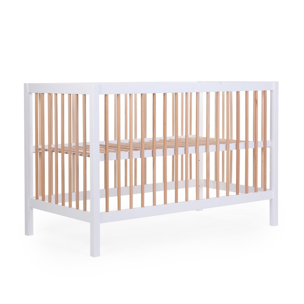 Lit bébé sommier à lattes hauteur réglage 120x60 cm blanc, CHILDHOME
