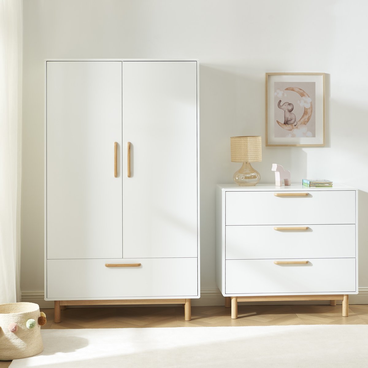 Armoire enfant 2 portes  ROME blanc, BAÏTA