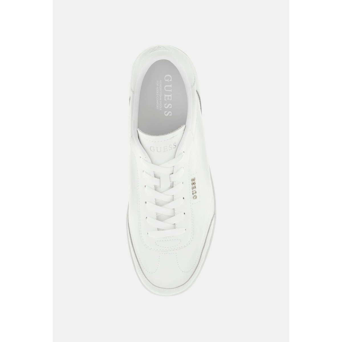 Baskets En Cuir Véritable Nixxter blanc, GUESS