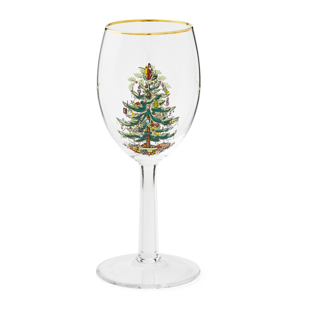 Set of 4 Christmas Tree Wine Glasses transparent, SPODE