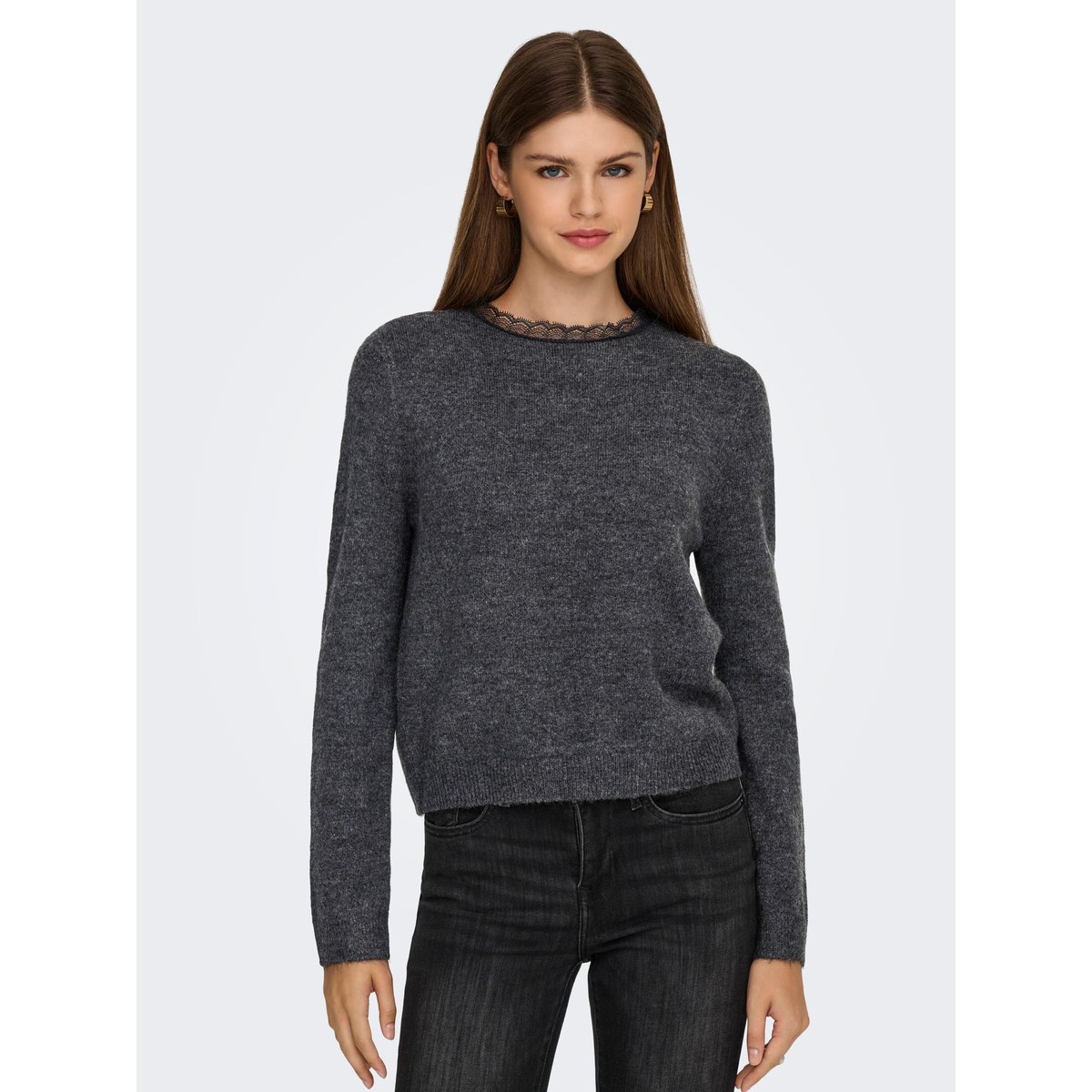 Pull En Maille dark grey melange, ONLY