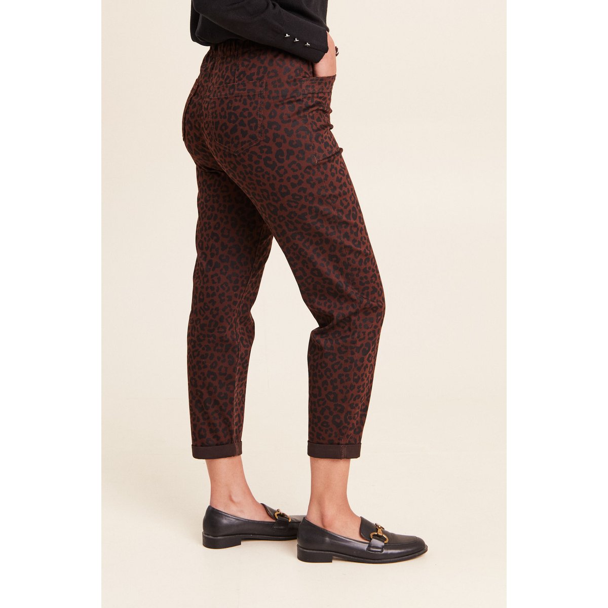 Pantalon coupe mom 7/8ème marron, BREAL
