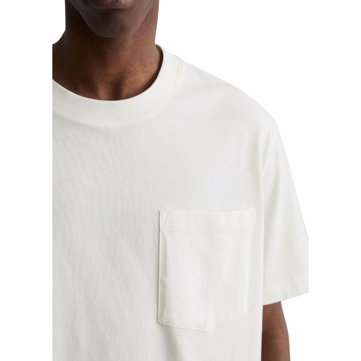 T-shirt DfC relaxed avec poche poitrine blanc naturel, MARC O’POLO DENIM