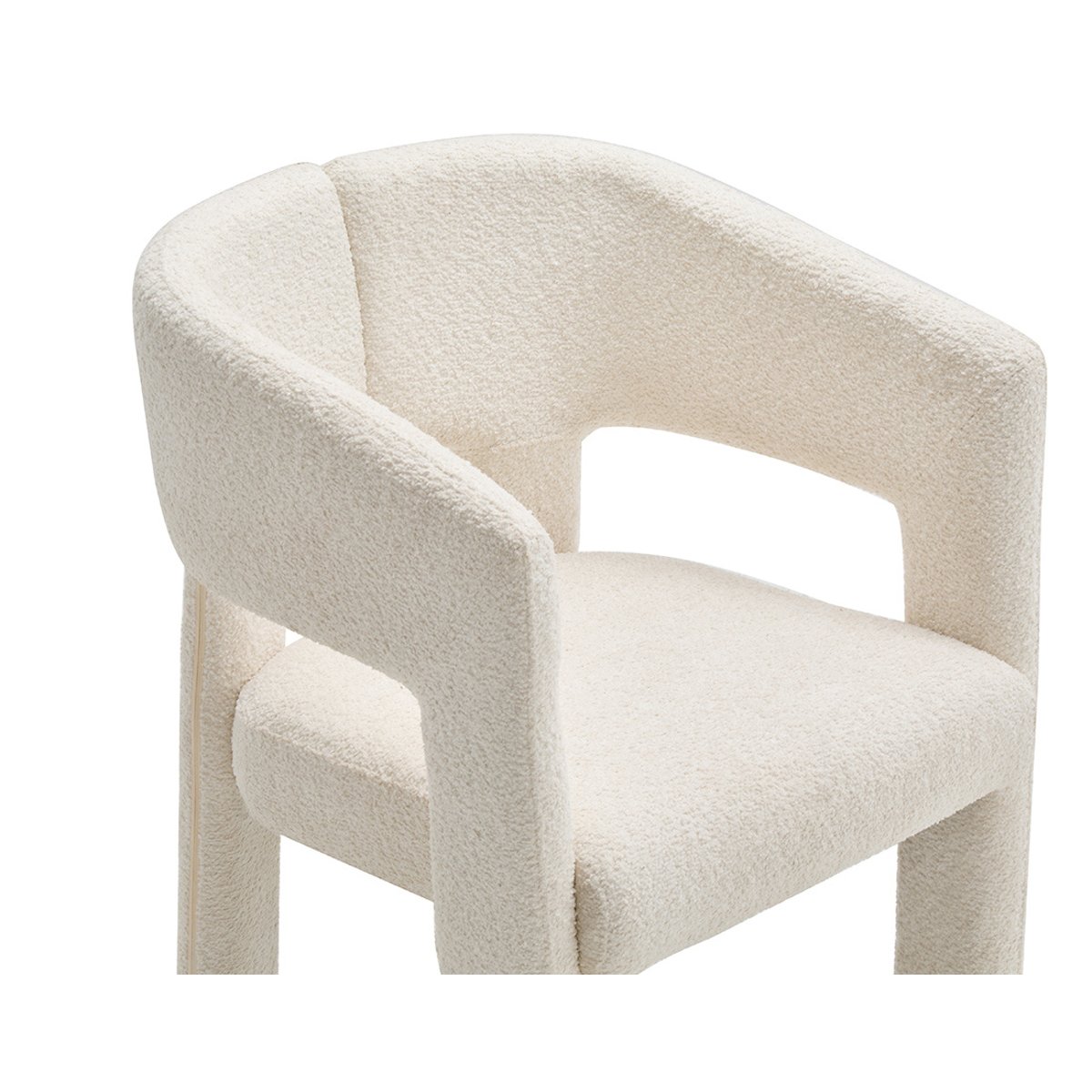 Fauteuil en tissu bouclette, GASPARD beige, BEST MOBILIER