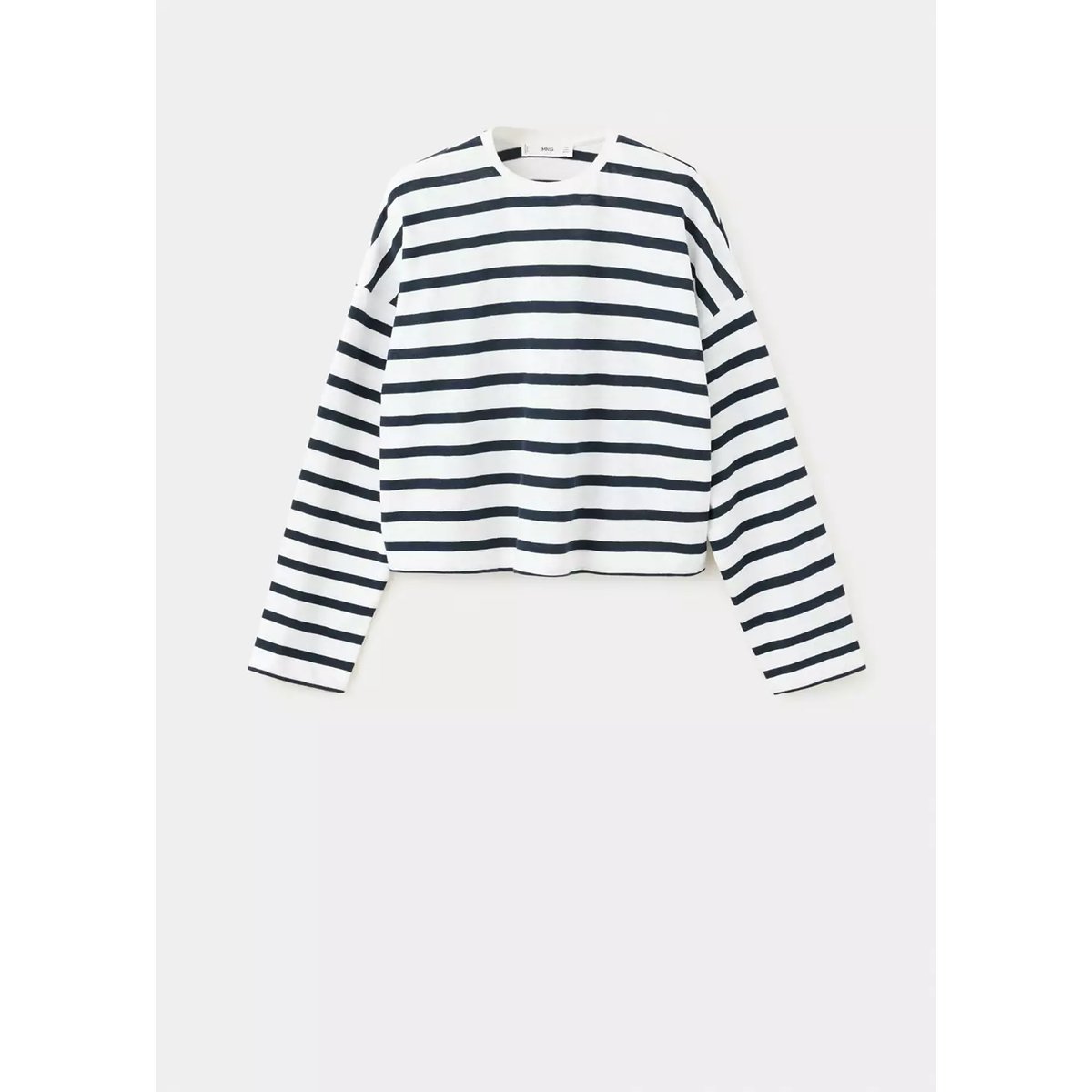 T-shirt 100 % coton rayures bleu marine, MANGO TEEN