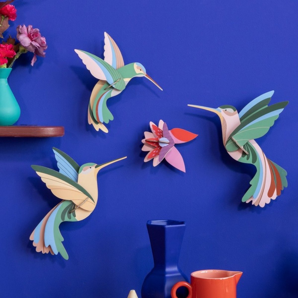 Décoration murale oiseaux colibris  Dance of Hummingbirds multicolore, STUDIO ROOF