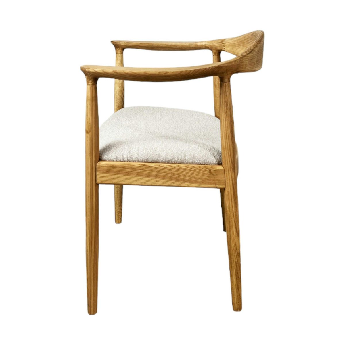 Chaise design en bouclette sable PALERME taupe, PIER IMPORT