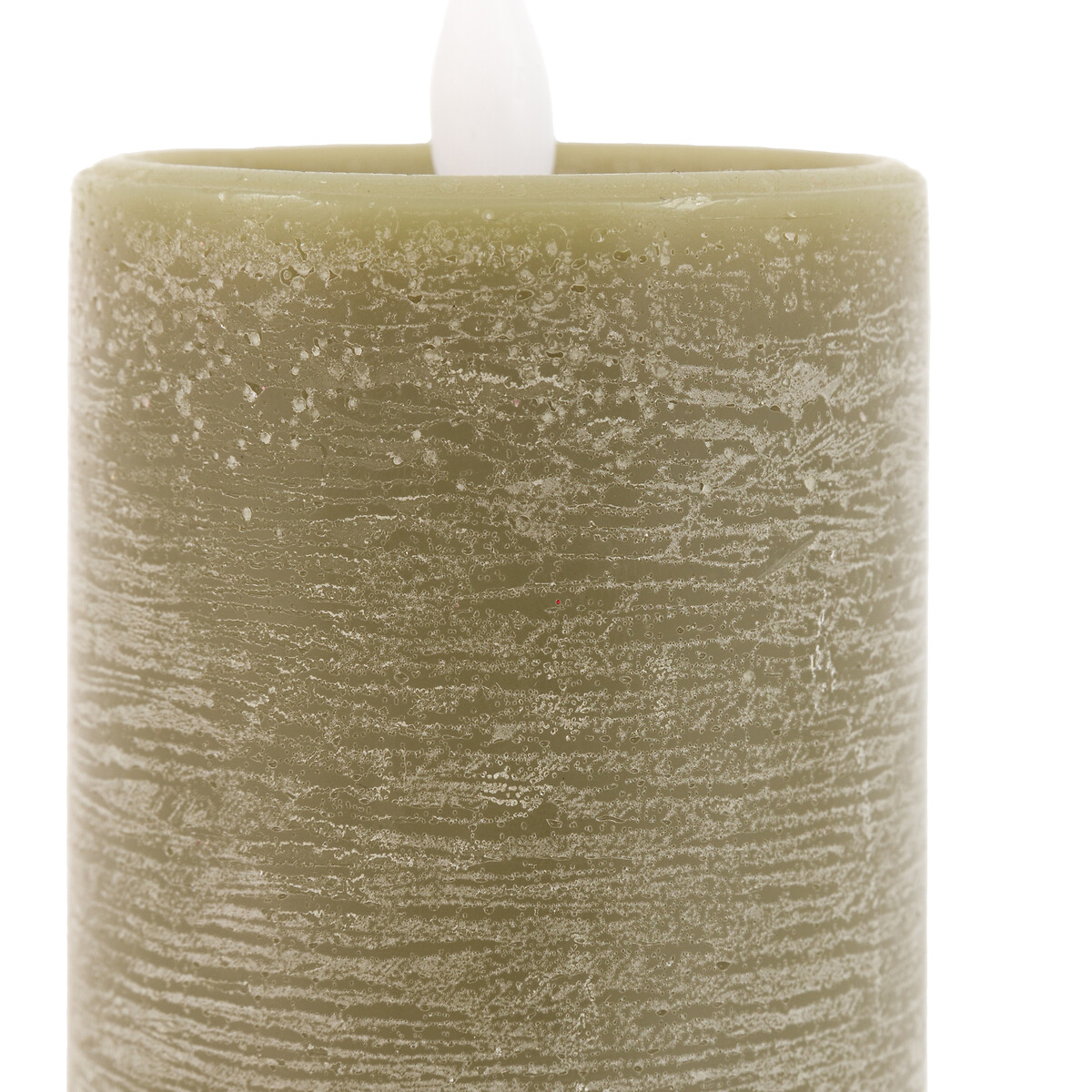 Set of 3 LED 1-Wick Candles in Olive green, ÉDITÉ