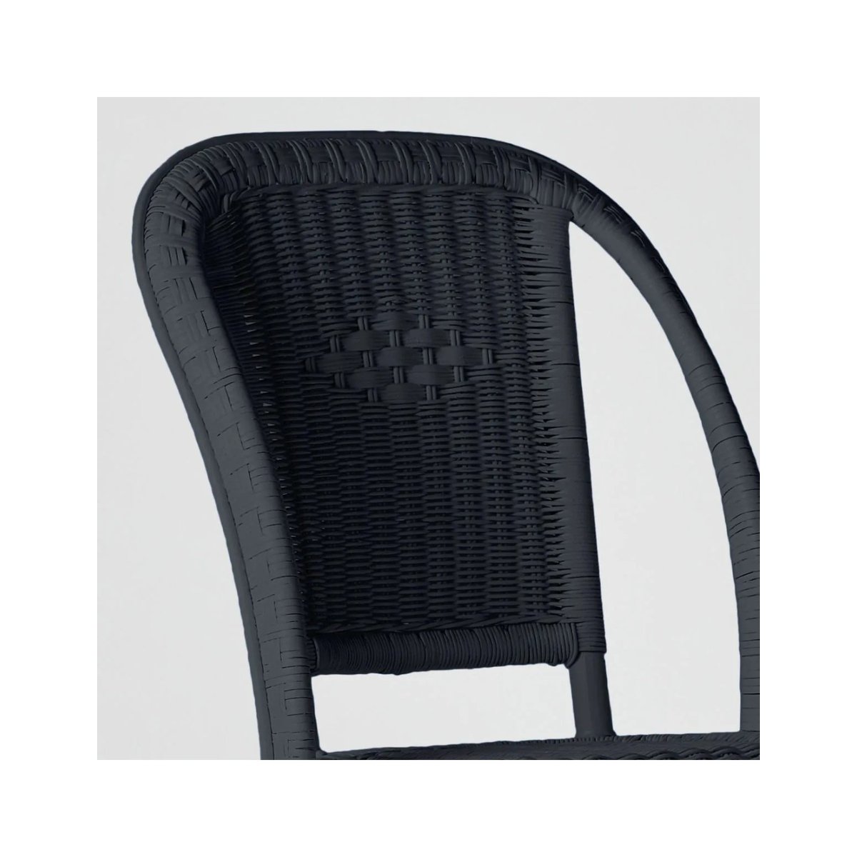 Chaise en rotin PRIMAVERA laqué bleu azur noir, KOK