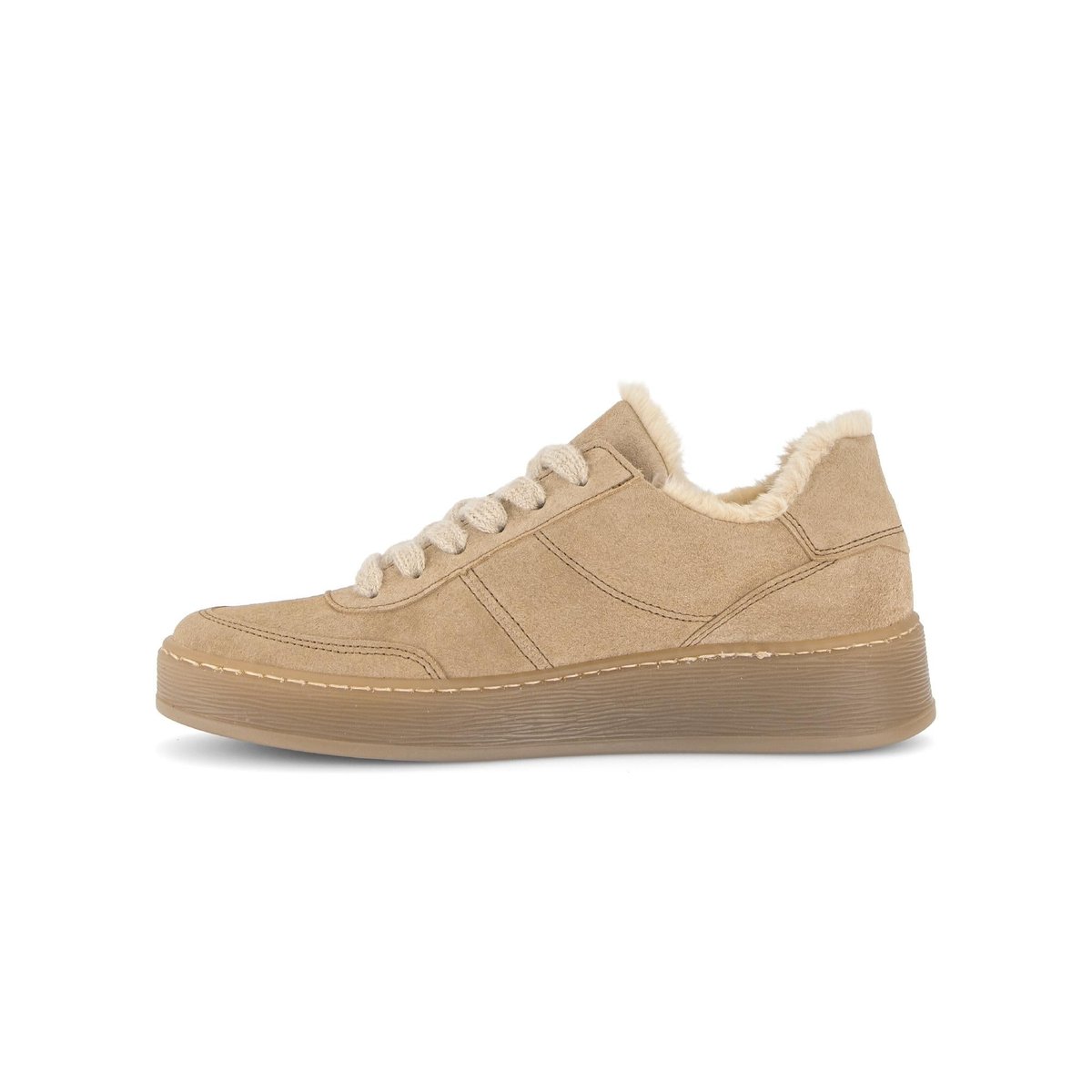 Baskets en cuir à talon compensé beige, GABOR
