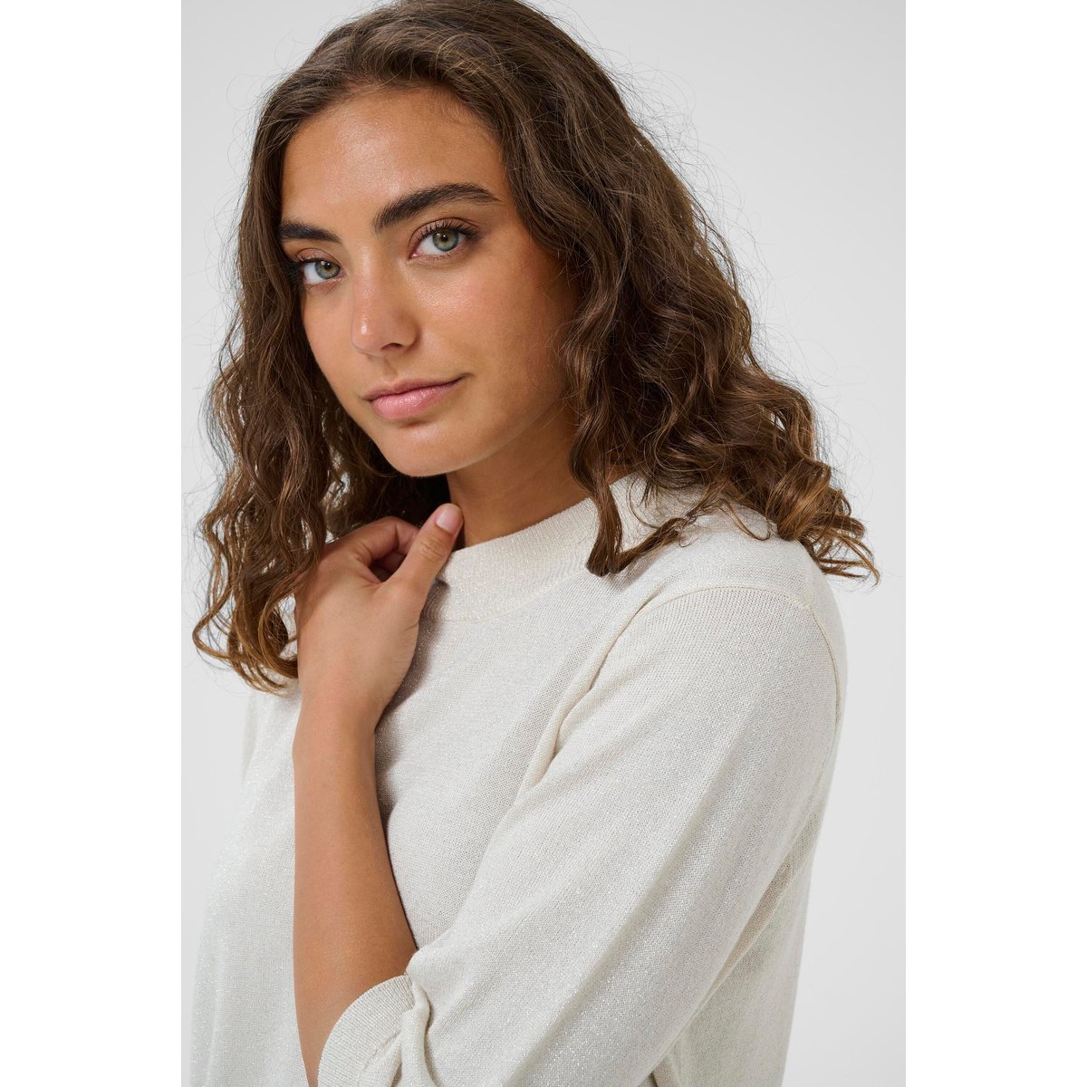 Pullover tricoté beige oyster gray, CULTURE