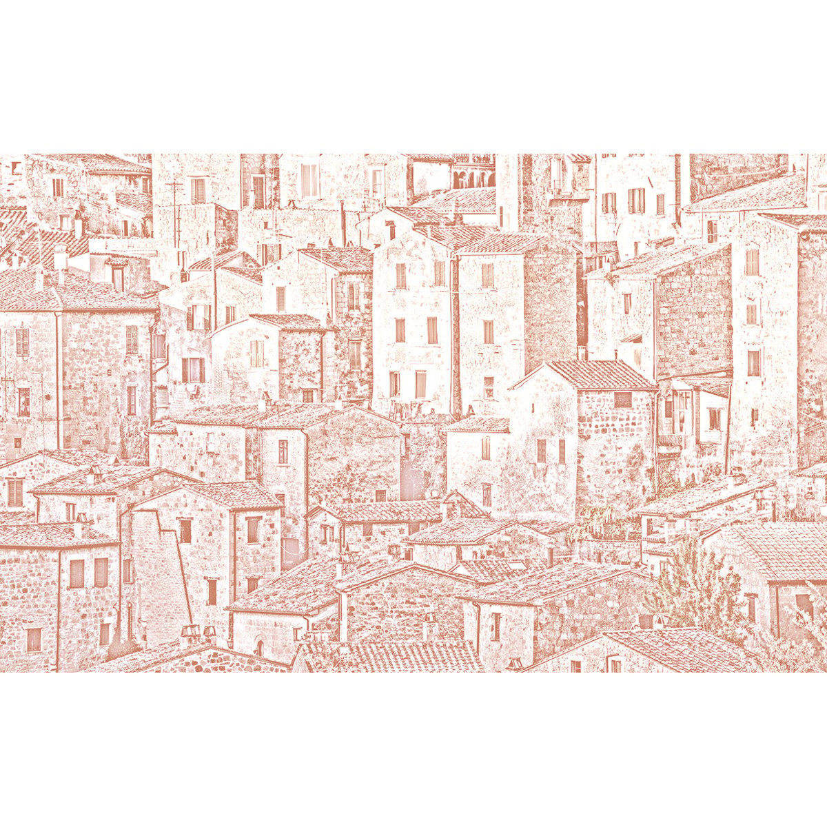 Papier peint panoramique SORANO terracotta, LE PAPIERS DE NINON
