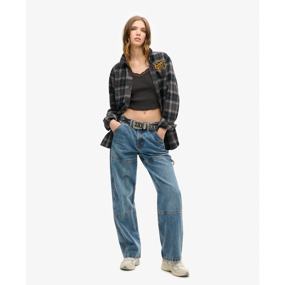 Athletic Essentials Cami Top coupe ajustée noir bison, SUPERDRY