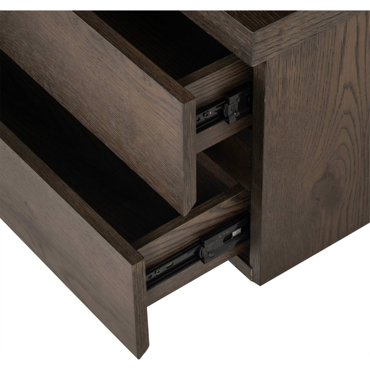 Meuble tv en bois 3 portes 2 tiroirs marron, RECOLLECTION