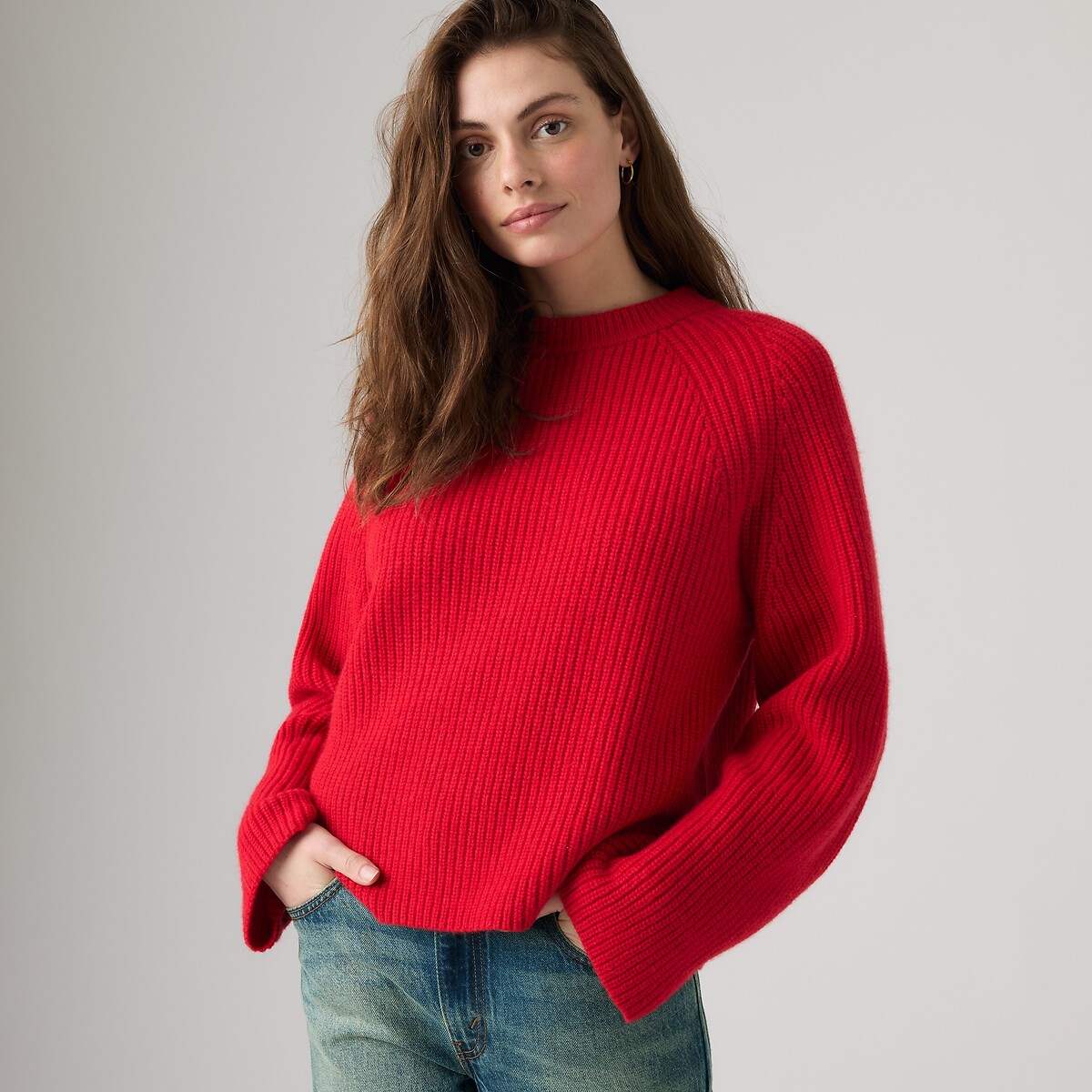 Pull col rond manches longues rouge, LEVI'S